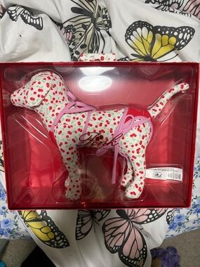 Rare Pink Victoria's Secret Cherry Print Dog Plush